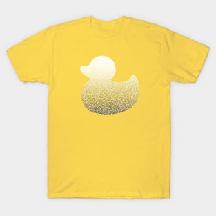 Ombre yellow and white swirls doodles duck toy T-Shirt